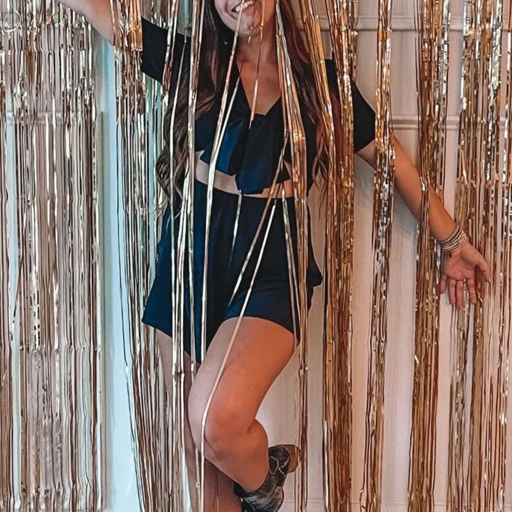 black tie front romper | amazon - Picture 2 of 5